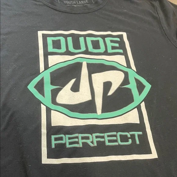 Dude Perfect Black and Green Graphic Tee - Picture 2 of 4